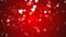 4K Valentines day background. shiny heart and sparkle glitter moving on red background