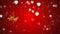 4K Valentines day background. shiny heart and sparkle glitter moving on red background with golden text Happy Valentine`s Day