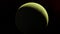 4K Venus Exoplanet 3D illustration, light green yellow cloudy planet from the orbit. Acid toxic desert Elements of this