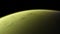 4K Venus Exoplanet 3D illustration, light green yellow cloudy planet from the orbit. Acid toxic desert Elements of this