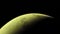 4K Venus Exoplanet 3D illustration, light green yellow cloudy planet from the orbit. Acid toxic desert Elements of this