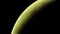 4K Venus Exoplanet 3D illustration, light green yellow cloudy planet from the orbit. Acid toxic desert Elements of this