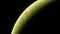 4K Venus Exoplanet 3D illustration, light green yellow cloudy planet from the orbit. Acid toxic desert Elements of this