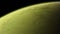 4K Venus Exoplanet 3D illustration, light green yellow cloudy planet from the orbit. Acid toxic desert Elements of this