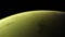 4K Venus Exoplanet 3D illustration, light green yellow cloudy planet from the orbit. Acid toxic desert Elements of this