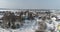 4K video. Aerial view of The Church of the Annunciation of Holy Virgin in the Salkovo village