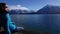 4K video of Berner Oberland mountains and Lake Thun.