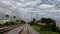 4k video of the railway tracks running through Delray Beach in Florida