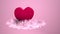 4k Video Red Heart Pink Cloud, Prores 4444