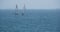 4k video,sailboat sailing in the sea,wide ocean waves surface.