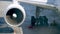 4k video of two mechanics repairing airplane before flight. Aircraft maintenance on ground at airport