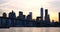 4K view of Manhattan skyline at sunset - New York USA