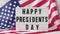 4k Waving American Flag Background Lightbox with text HAPPY PRESIDENTS DAY Flag of the united states of America. July