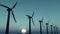 4k Windmill Turbines Clean At Sunrise,Green Wind Energy,new power.