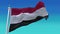 4k Yemen National flag slow wrinkles seamless waving wind in sky background.