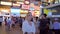 4K Young blonde hair woman standing in the crowd, China, Changsha