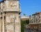 4th century Arch of Constantine, Arco di Costantino next to Colosseum, details of the attic, Rome, Italy