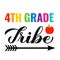 4th Grade tribe calligraphy hand lettering isolated on white. First day of school. Vector template for typography poster