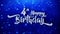 4th Happy Birthday Wishes Blue Glitter Sparkling Dust Blinking Particles Looped