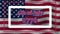 4th of July 1776 text on waving usa flag animation with blur effect in rectangular shape