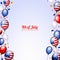 4th of July American Independence Balloon Frame Background