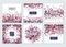 4th of July background set. Independence Day concept design kit in traditional American colors - red, white, blue