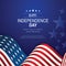 4th of July banner Vector illustration. Independence Day, US flag with 4th of July on blue background.