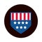 4th of july independence day, american flag shield insignia block and flat style icon