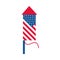 4th of july independence day, fireworks american flag celebration flat style icon