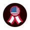 4th of july independence day, rosette american flag national symbol block and flat style icon