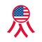 4th of july independence day, rosette american flag national symbol flat style icon