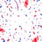 4th of July, Independence day - USA patriotic colors confetti. White, red and blue falling ribbons and stars.