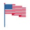 4th of july independence day, waving american flag patriotism national flat style icon