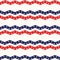 4th of July Stars Abstract Seamless Pattern, colored as USA Flag. Vector Illustration of Stars Background for Celebration Holiday