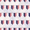 4th of July Stars Abstract Seamless Pattern, colored as USA Flag. Vector Illustration of Stars Background for Celebration Holiday