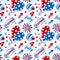 4th july stickers seamless background