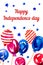4th of July. USA Independence day design template with different balloons. Hand drawn watercolor