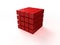 4x4 red ordered cube assembling from blocks