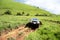 4x4 Vehicle Traveling on Dangerous Dirt Road