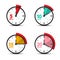 5, 10, 15, 20 Minutes Analog Clock Icons