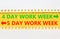 5 or 4 day week symbol. Concept word 5 day work week or 4 day work week on beautiful yellow paper. Beautiful white paper