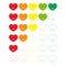 5 colorful hearts emoji rating set