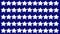 5-cornered white stars on a saturated blue background pattern. Vector.