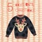 5 Days until Christmas vector illustration. Christmas countdown five days. Vintage style. Hand drawn ugly sweater. Holiday design