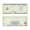 5 Dollars Banknote Vector. Cartoon US Currency. Two Sides Of Five American Money Bill Isolated Illustration. Cash Symbol