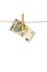 5 Euro banknote hanging on clothesline on white background.