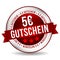 5 Euro Coupon Button - Online Badge Marketing Banner with Ribbon. German-Translation: 5 Euro Gutschein