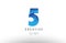 5 five blue gradient number numeral digit logo icon design