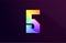 5 five number rainbow colored logo icon design