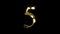 5 gold number animated gold number looping number text 3d 4k